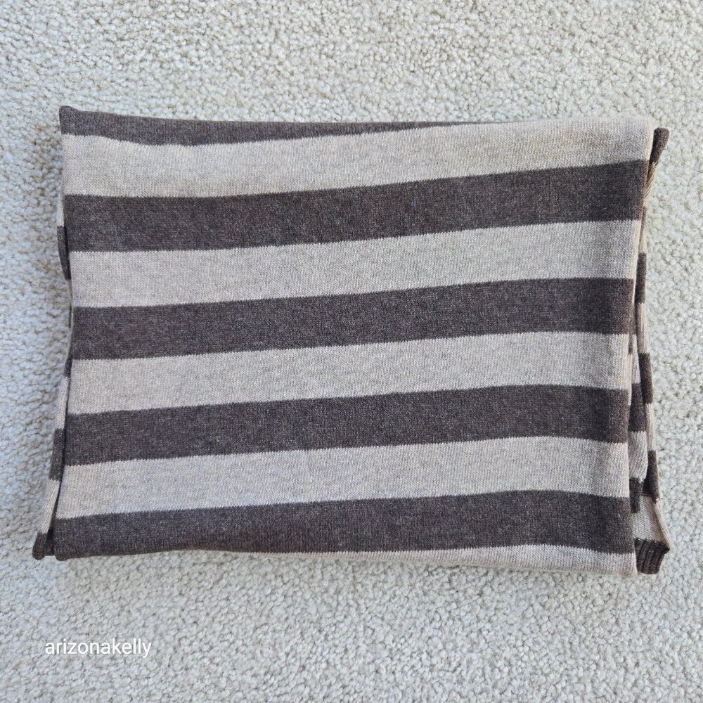 Portolano Cashmere Tan & Brown Stripes With Curled Edges - Picture 8 of 8